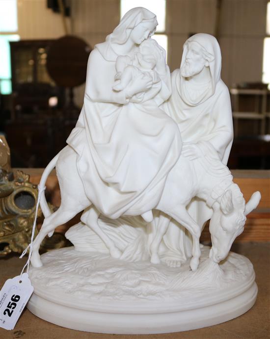 19th century Continental Parian group The Flight into Egypt